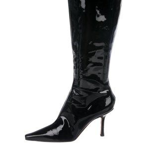 Jimmy Choo Black Patent Leather Knee High Boots